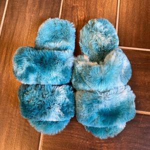Lane Bryant Tie-dye Faux Fur Slipper (7/8W)